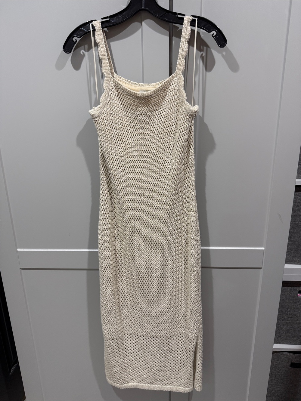 Joie Cream Crochet Midi Slip Dress